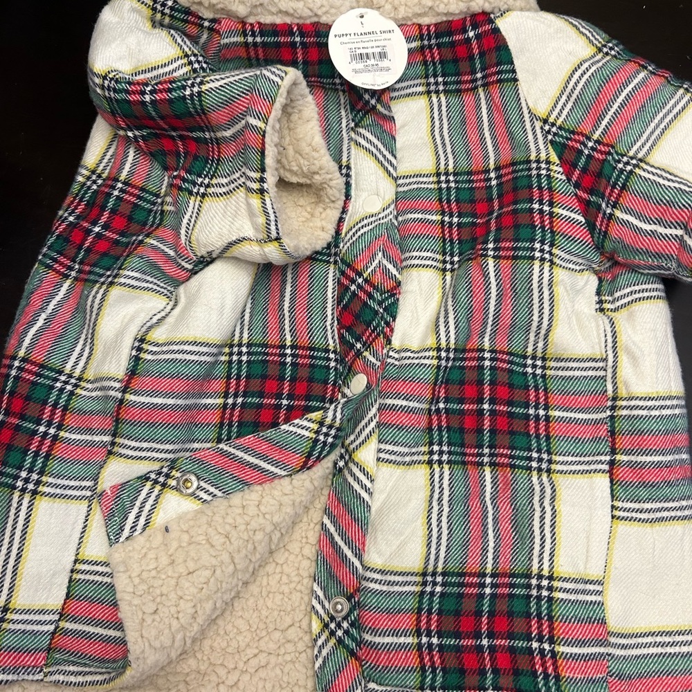 Aerie Dog -Plaid Fleece-Lined Shirt /Jacket size L dog
